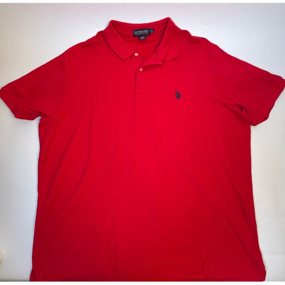 U.S. Polo Assn. Performance Piqué Polo – Classic Red Luxury Sport Shirt 2XL